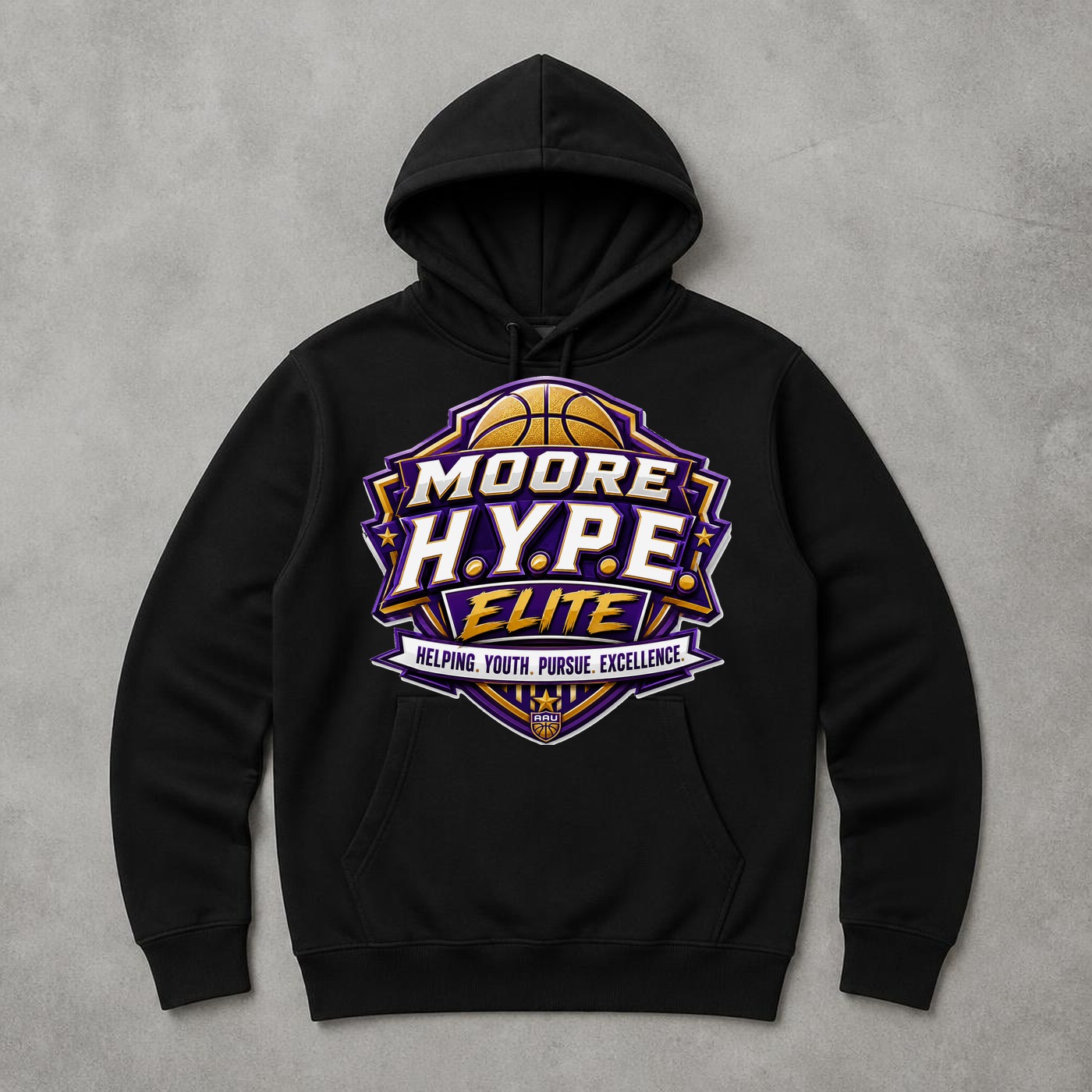 Moore H.Y.P.E. Elite Black hoodie mockup