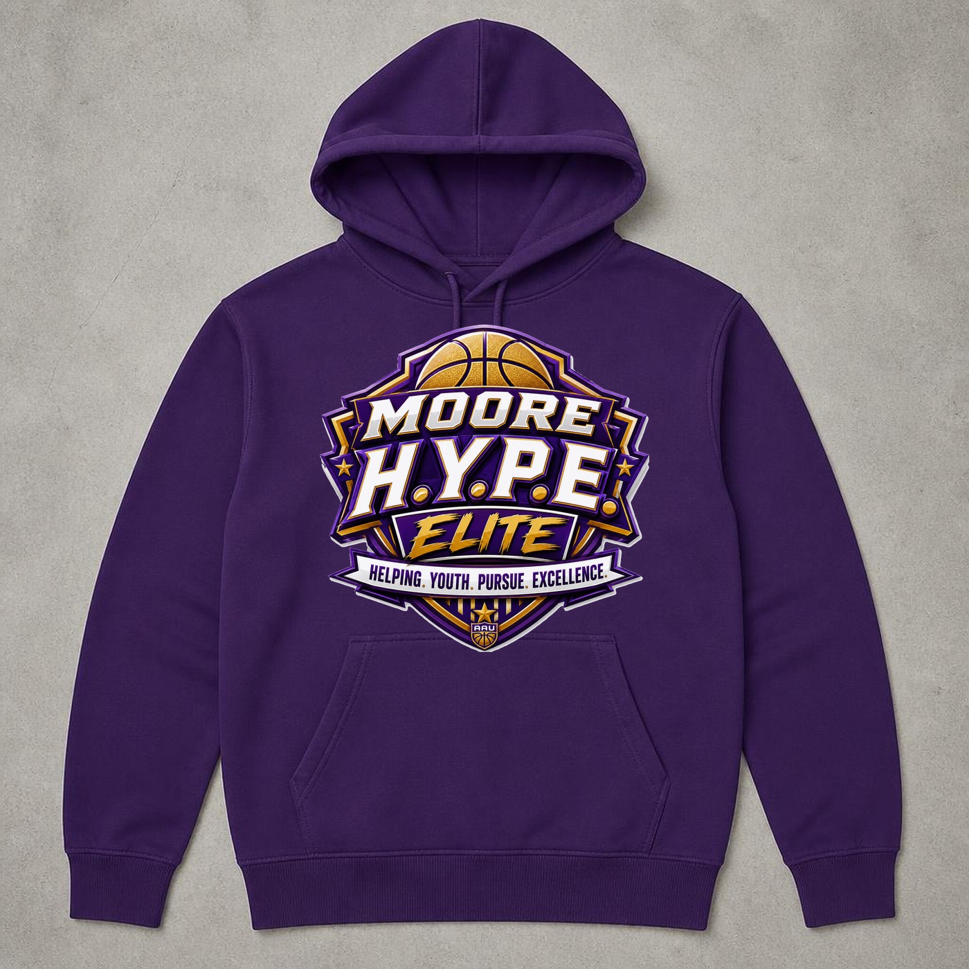 Moore H.Y.P.E. Elite Purple hoodie mockup