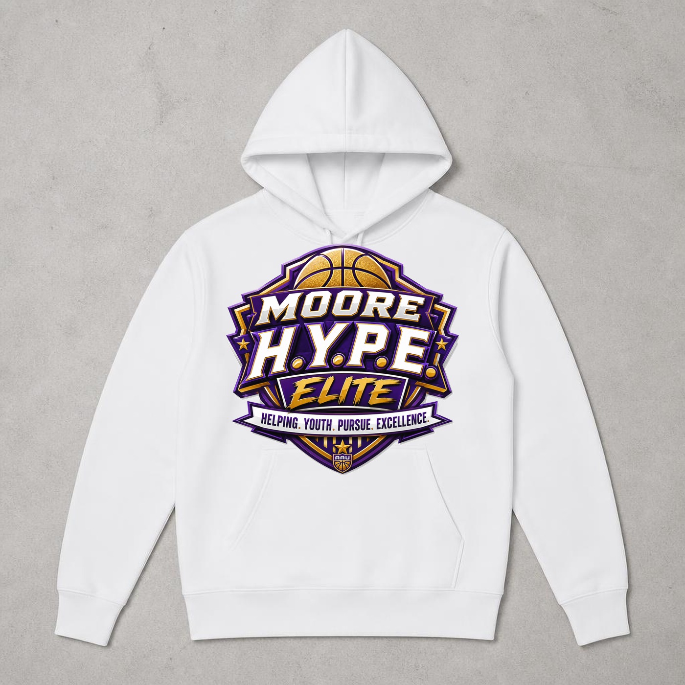 Moore H.Y.P.E. Elite White hoodie mockup