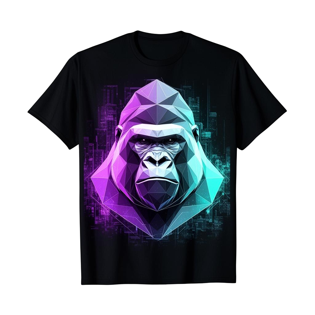 Silverback Low Poly Cyber t-shirt product shot