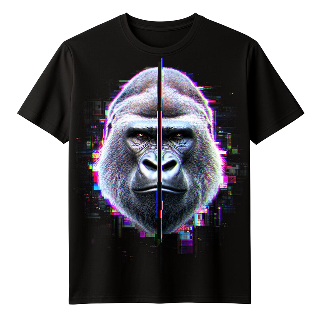 Silverback Glitch RGB t-shirt product shot